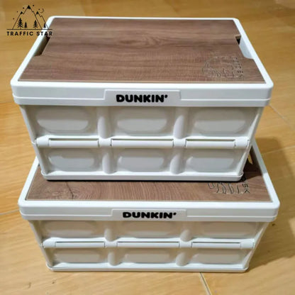 Collapsible Box With Wooden lid Folding Box Multi-purpose box (ဘက်စုံသုံးခေါက်သေတ္တာ)