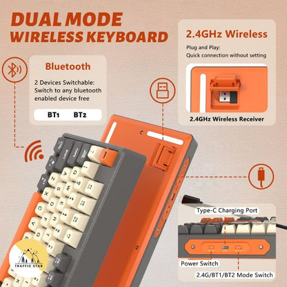 M87 Wireless Membrane Keyboard 87 Keys With Backlit