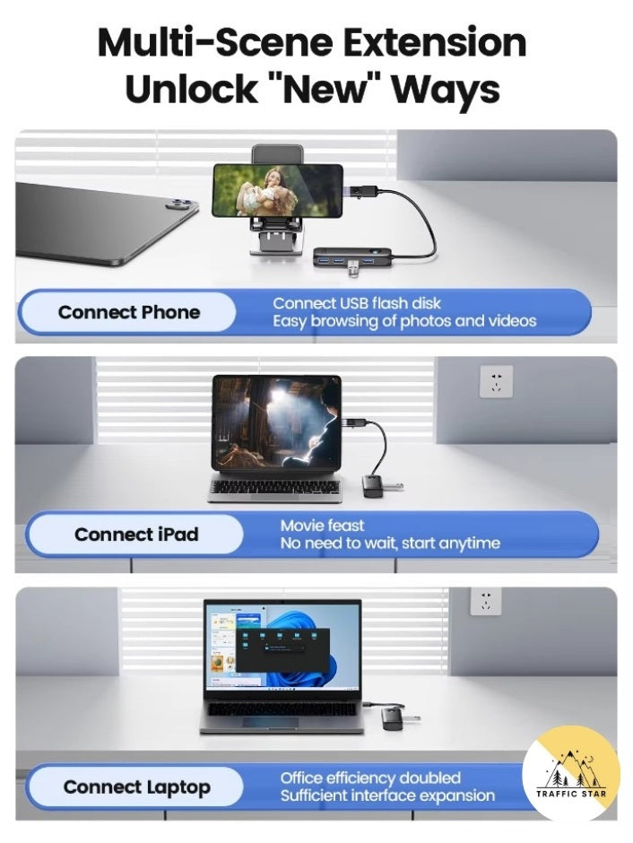 ORICO USB 2.0 Extension Hub 480Mbps 4 Ports Docking Station