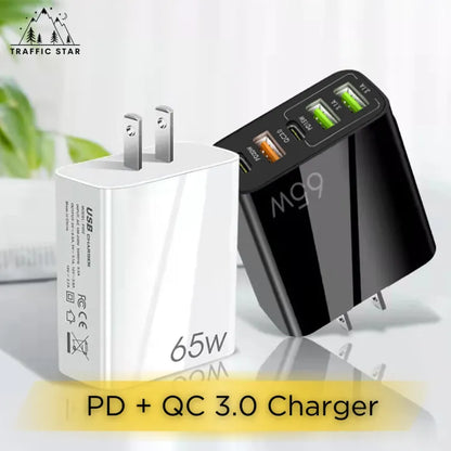 Fast Charging PD 65W Type C Charger QC3.0  US Plug