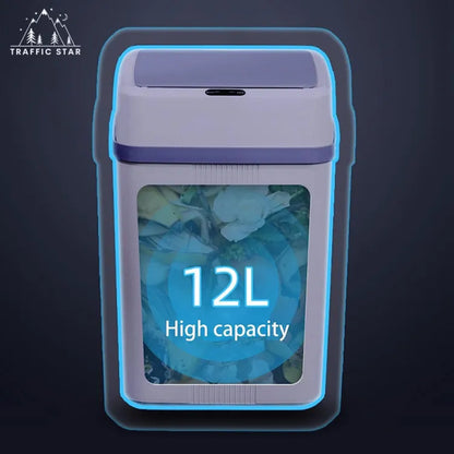 12L Intelligent Trash Can Smart Sensor Dustbin Waterproof Household Induction Garbage Bin (Motion Sensor ပါဝင်သည့် Smart အမှိုက်ပုံး)