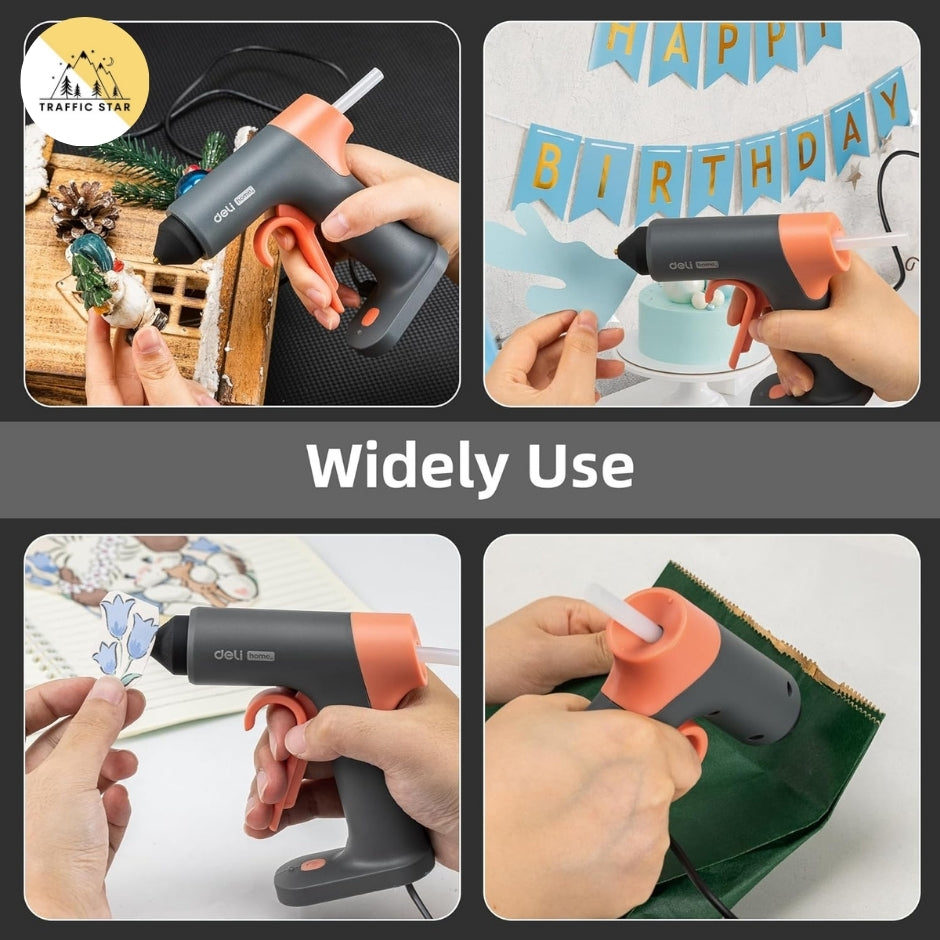 Deli Hot Melt Glue Tool AC 220V 10W Low Pressure Safety High Viscosity 7Mm Household Glue Sticks Electric DIY Tools