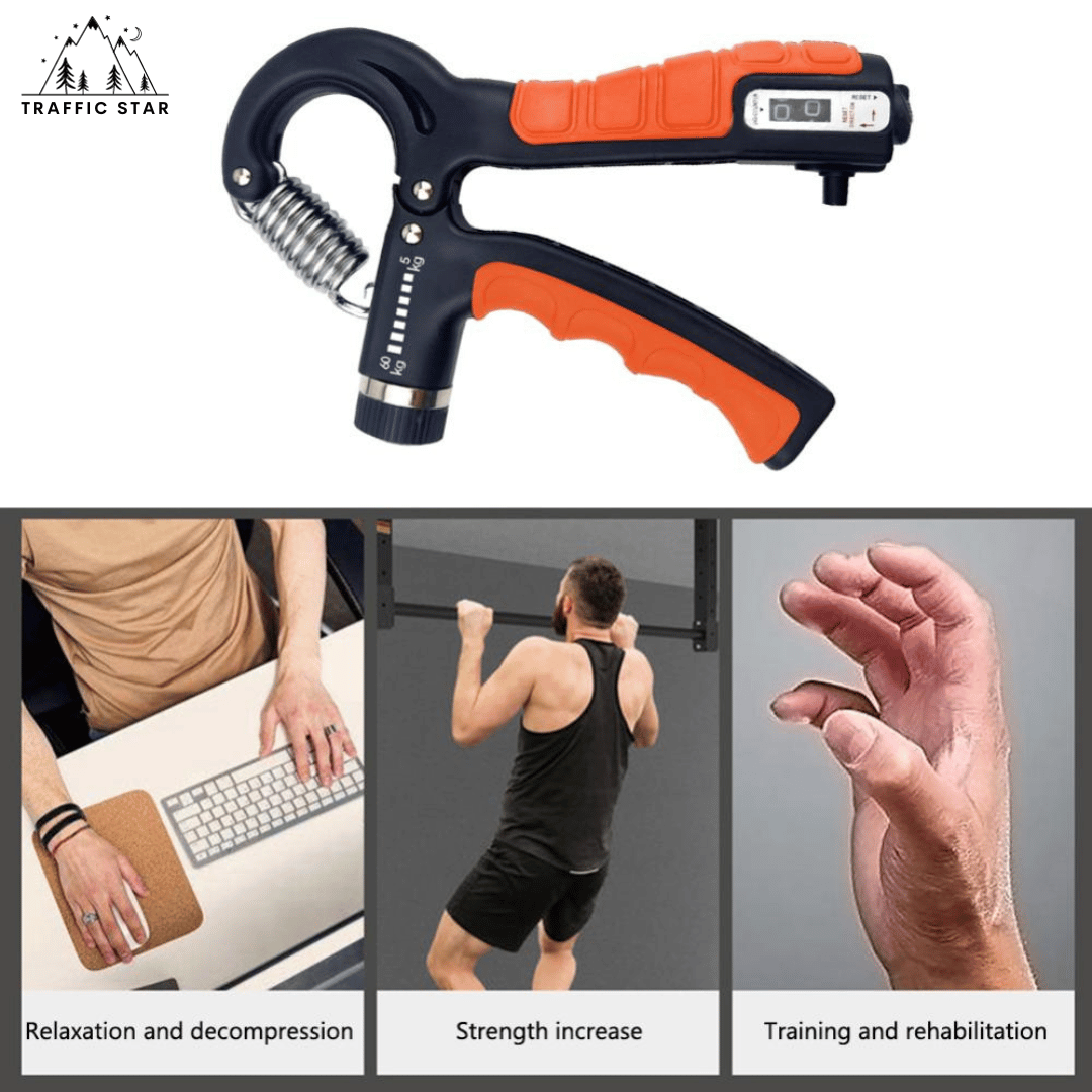 Portable Handgrip Exerciser Adjustable 5-60kg With Counter