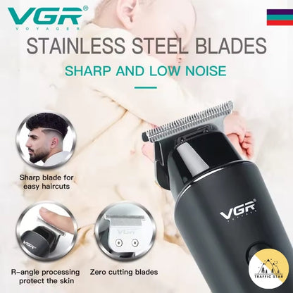 VGR Hair Trimmer 0mm LED Hair Clipper V-937 Digital Display USB Rechargeable