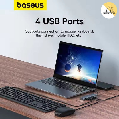 BASEUS 4 Ports USB Hub ABS USB 3.0 for Laptop Multi Splitter Adapter