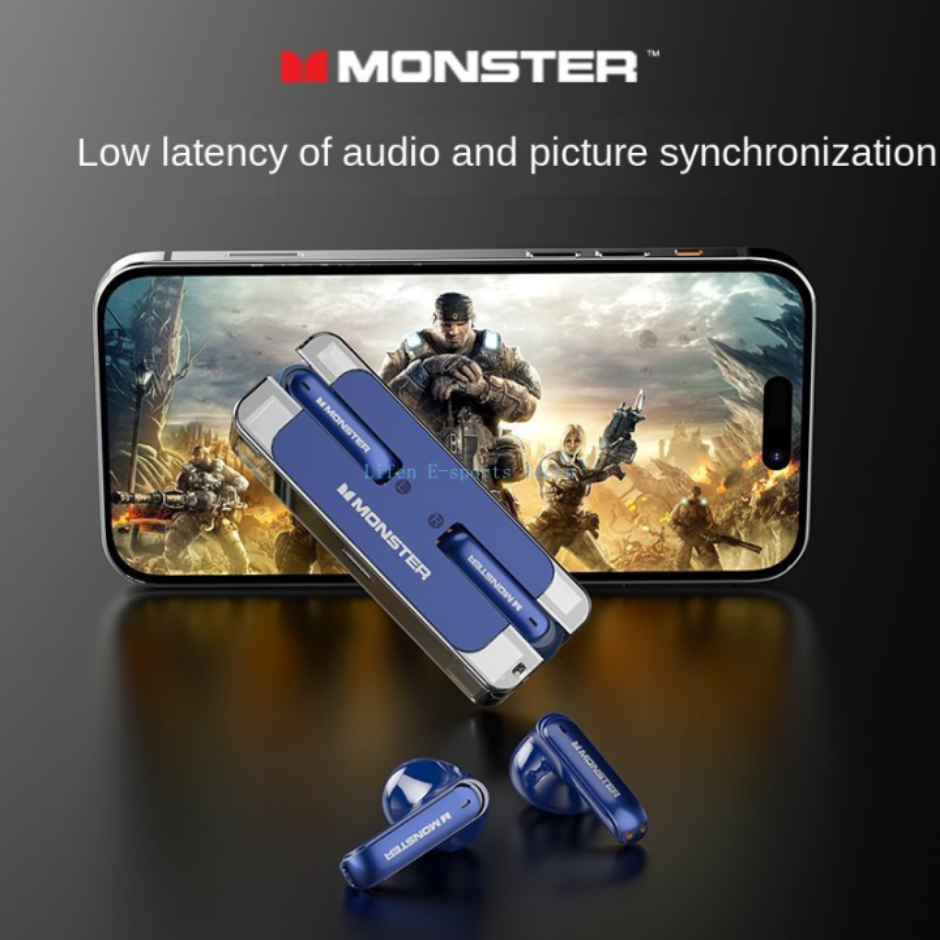 Monster XKT08 TWS BT 5.3 Earbuds Hifi Sound In-ear Gaming Headset