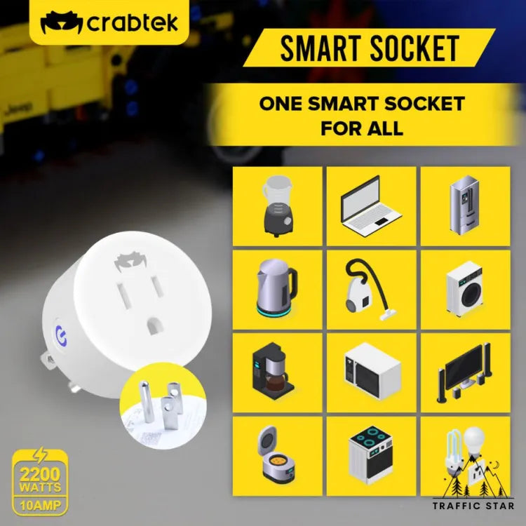 CrabTek WiFi Smart Socket Adapter
