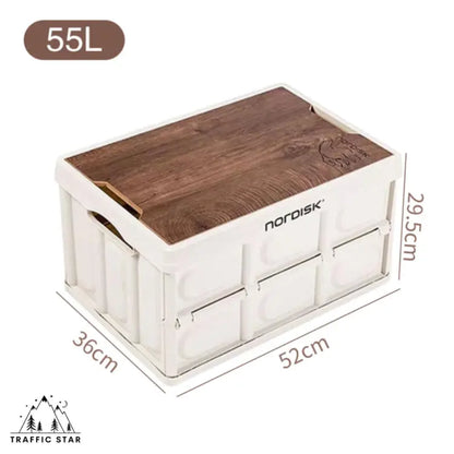 Collapsible Box With Wooden lid Folding Box Multi-purpose box (ဘက်စုံသုံးခေါက်သေတ္တာ)