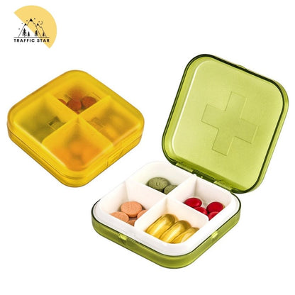 S6 Plastic Medicine Box 4 Grid Portable