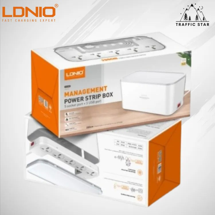 LDNIO Universal Strip, Power Socket With Power Socket Storage Box Socket 5 USB 3 outlet 2500W, Model SC5309