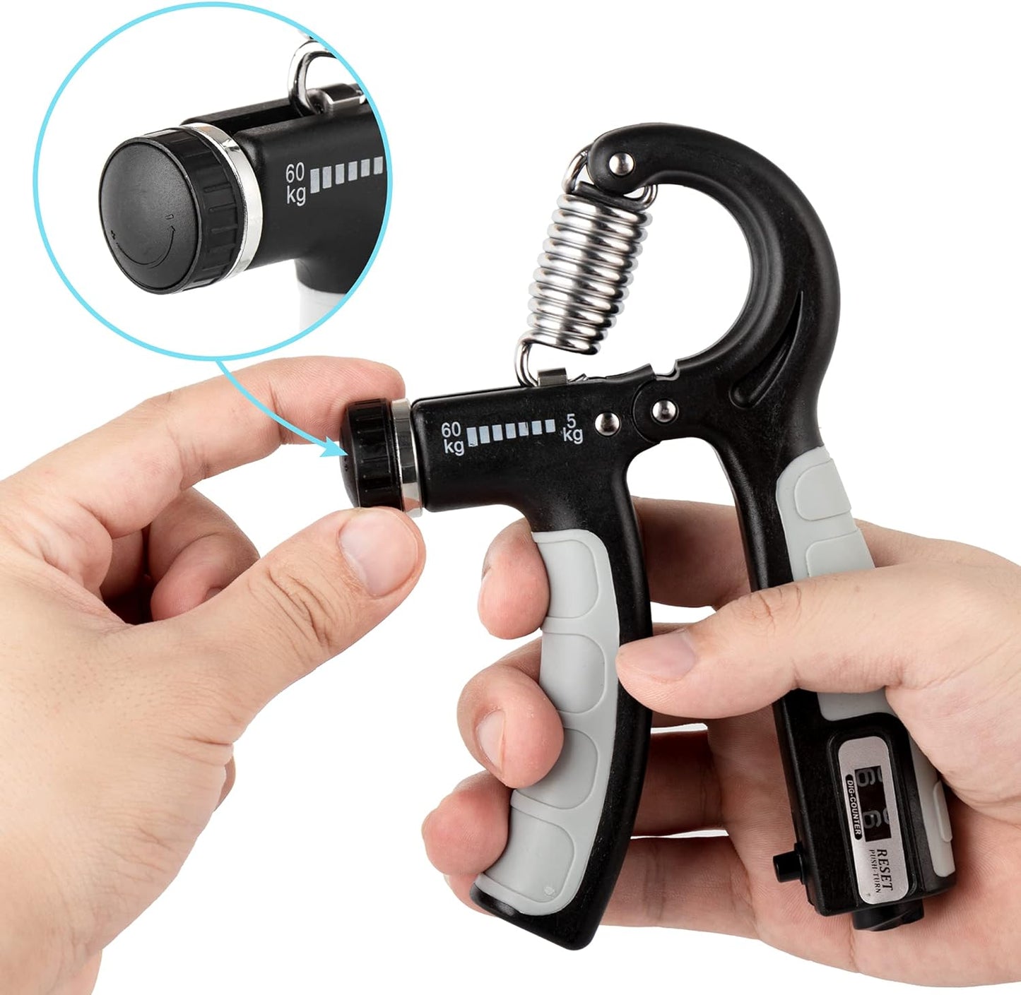 Hand Exercise Equipment for Finger, Handgrip Adjustable 5-60KG