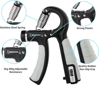 Hand Exercise Equipment for Finger, Handgrip Adjustable 5-60KG