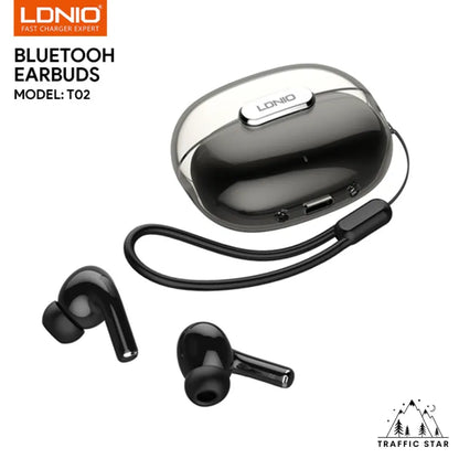 LDNIO T02 Bluetooth Earbuds, Waterproof Gaming, Built-in microphone, TWS Wireless Earbud