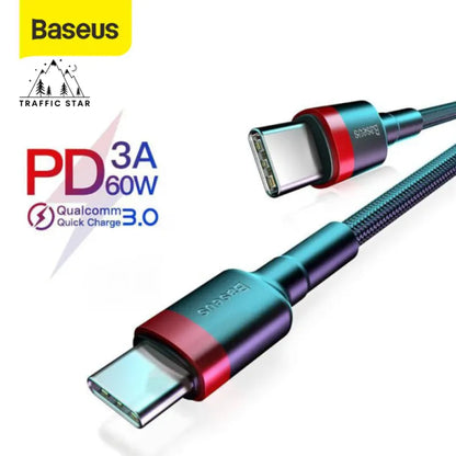 Baseus 60W USB Type C to Type C Cable QC 3.0 PD 2.0 Quick Charge Cable