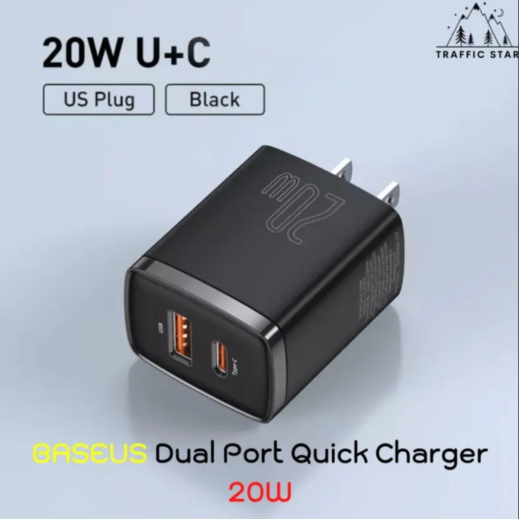 Baseus 20W USB and Type C Dual Fast Charger