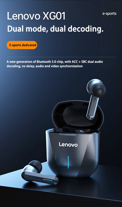 Lenovo XG01 Gaming Earbuds Low Latency TWS Ipx5 Waterproof Earbuds