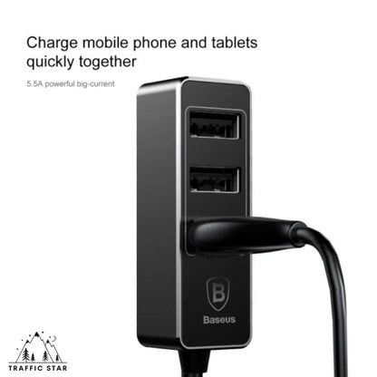 Baseus Car Charger 3.1A Fast Charging 4 USB Ports Output Tablet Mobile Phone