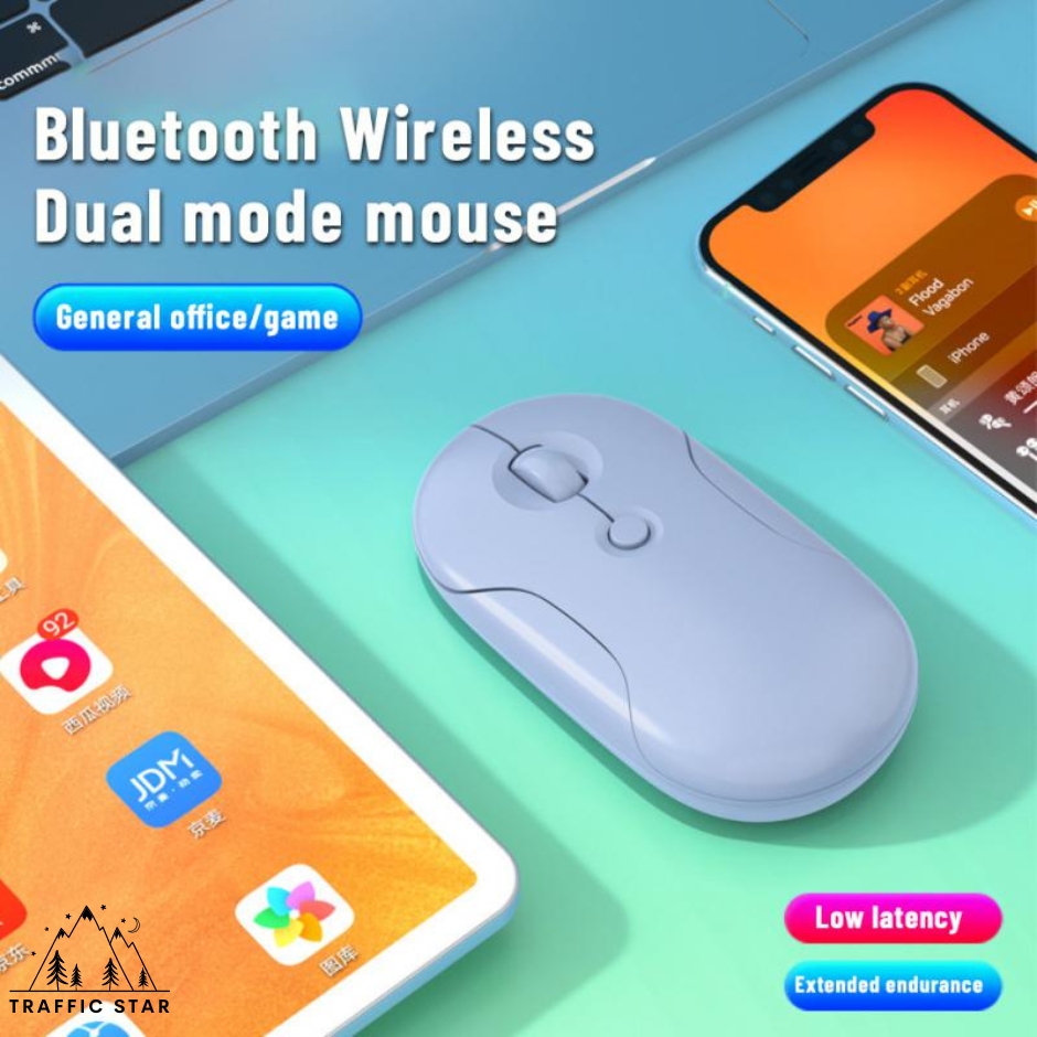 Wireless Silent Mouse 2.4G + BT Dual Mode Rechargeable DPI Adjustable