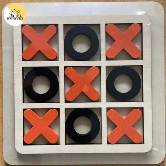 Classic Wooden Tic-Tac-toe Board Game