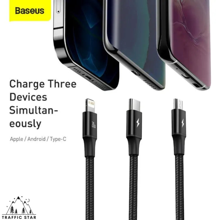 Baseus 3in1 PD 20W Fast Charging Cable Type-C Charger