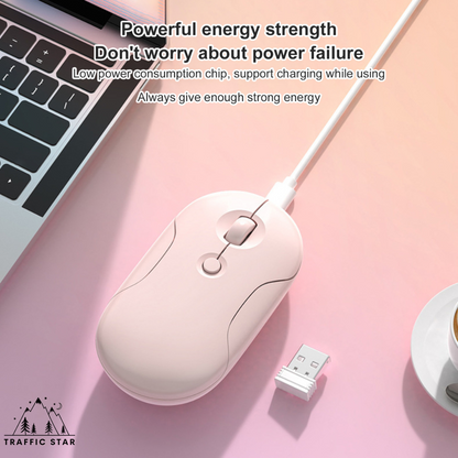 Wireless Silent Mouse 2.4G + BT Dual Mode Rechargeable DPI Adjustable