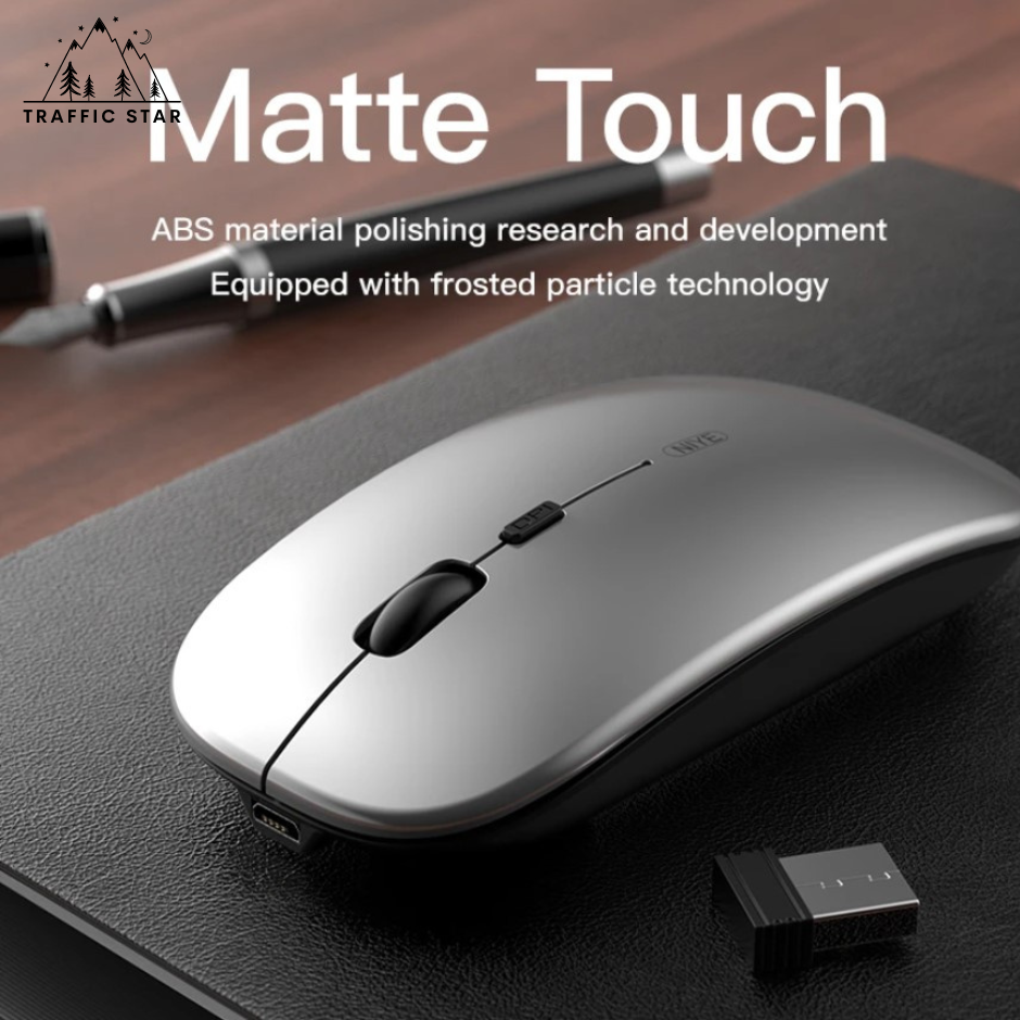 Wireless Mouse Silent BT 5.0 and Wireless 2.4Ghz Rechargeable Ergonomic Mouse