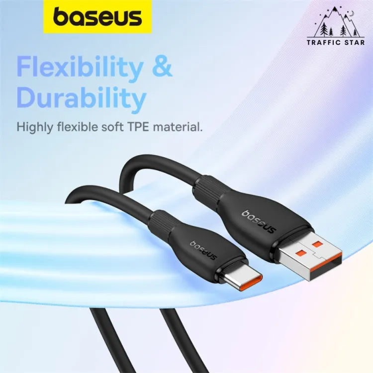 Baseus Pudding Series Fast Charging Cable With High-Speed Data Transmission USB-A to Type-C 100W 6A 1.2M