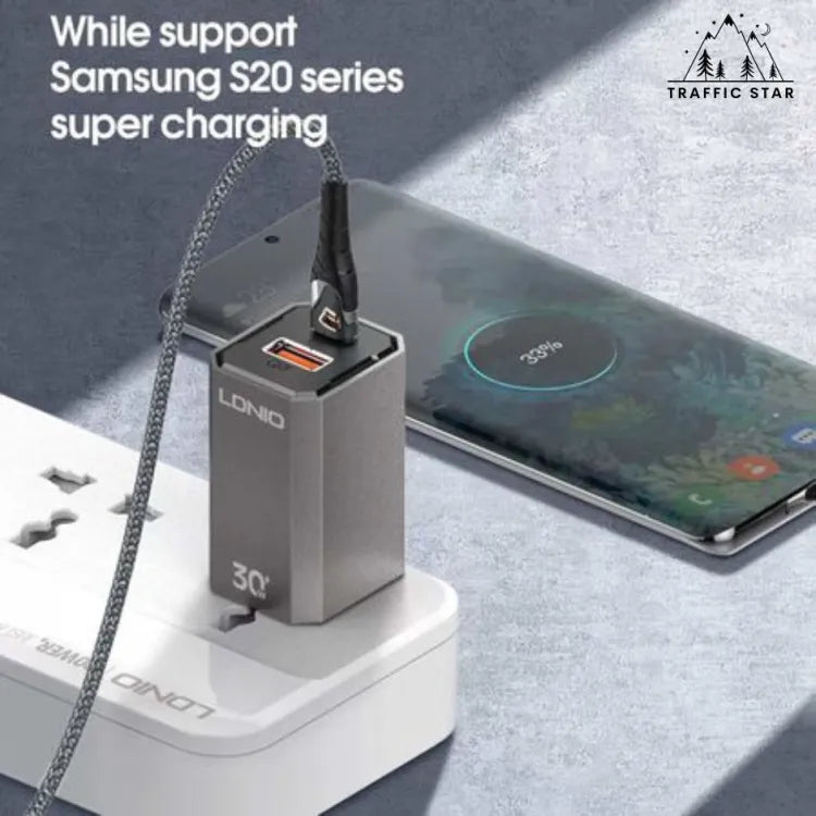LDNIO Home Charger 30W Charger QC3.0 2 USB-C + 1 USB-A  USB-C PD 30W Fast Charging