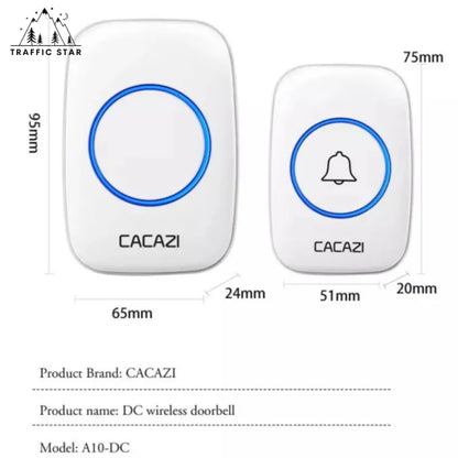 Cacazi Wireless Doorbell, DC Battery Doorbell Range 30 meters Battery Version ( ကြိုးမဲ့လူခေါ်ခေါင်းလောင်း )