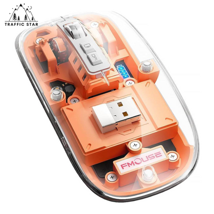 Transparent Wireless Silent Mouse Dual Mode BT5.1 + 2.4G