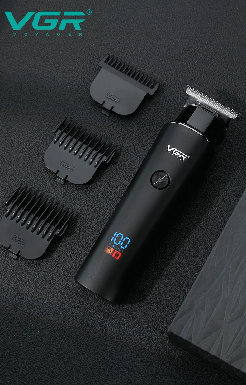 VGR Hair Trimmer 0mm LED Hair Clipper V-937 Digital Display USB Rechargeable