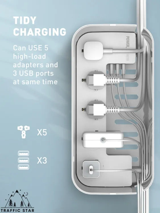 LDNIO Universal Strip, Power Socket With Power Socket Storage Box Socket 5 USB 3 outlet 2500W, Model SC5309