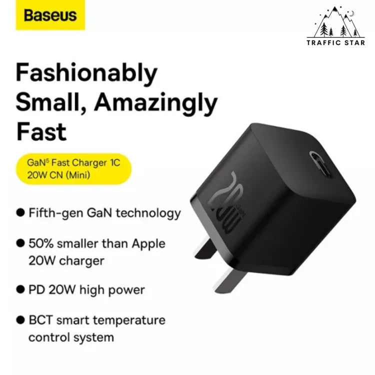 Baseus Mini GaN5 20W Fast Charger For iPhone 14 13 12 11 Pro Max USB Type C Charger Quick Charge 4.0