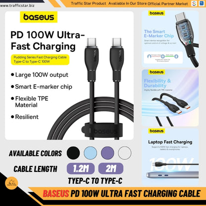 Baseus 100W Type C to Type C PD Cable 1.2 Meter