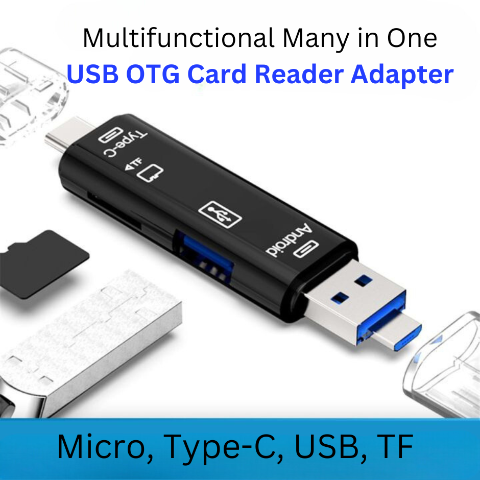 Multi-function 5 In 1 USB 2.0 Type C Memory Card Reader OTG Reader Adapter