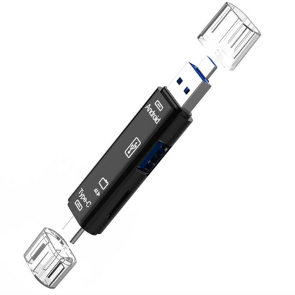 Multi-function 5 In 1 USB 2.0 Type C Memory Card Reader OTG Reader Adapter