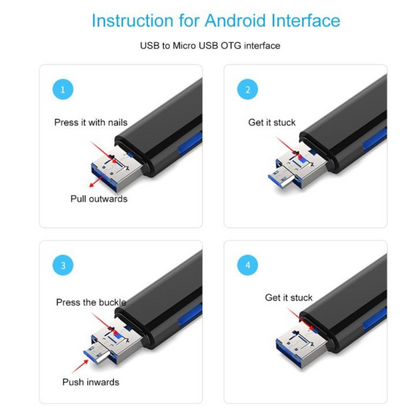 Multi-function 5 In 1 USB 2.0 Type C Memory Card Reader OTG Reader Adapter