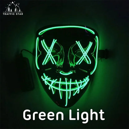 Halloween Mask with Ignition for Cosplay LED EL Wire Illuminated for Halloween Festival Party