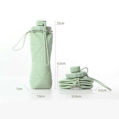 Collapsible Silcone Water Bottle 20oz 600ml Large Lightweight Folding Water Bottle