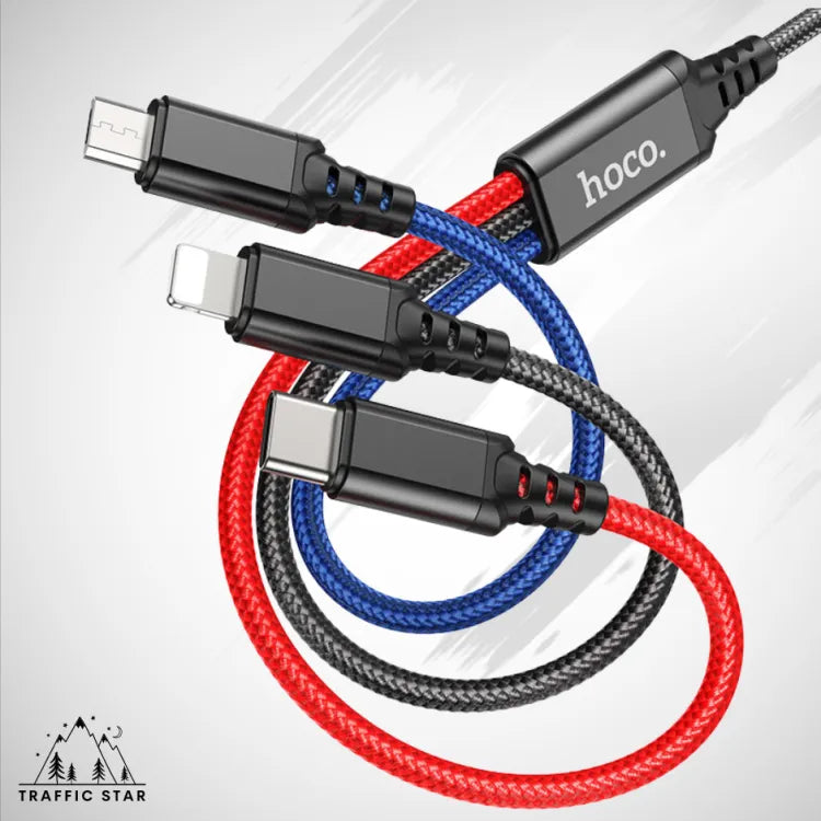 Hoco X76 Charging Cable 3in1 2A Lighting / Micro USB / Type C Charging Cable