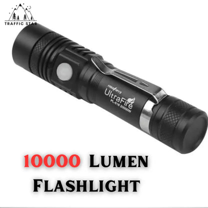 High Power Zoom LED Flashlight 10000 Lumen