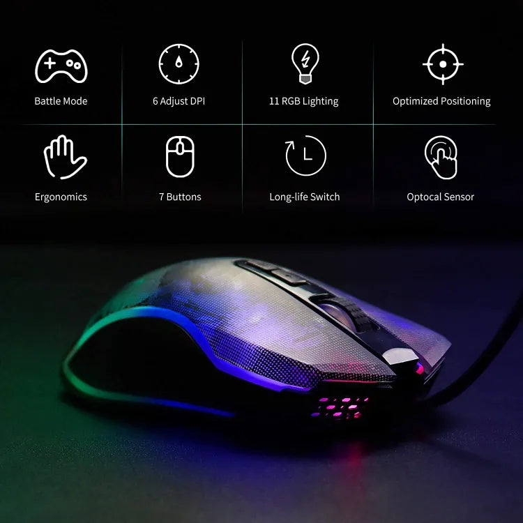 FAMI MG106 Gaming Mouse 7 Buttons, Adjustable 8000 DPI