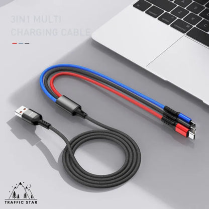 Awei CL-972 3 in 1 charging cable 2.4A fast charging cable Nylon Shield