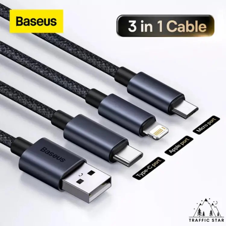 Baseus 3 in 1 USB Cable 3.5A Fast Charging