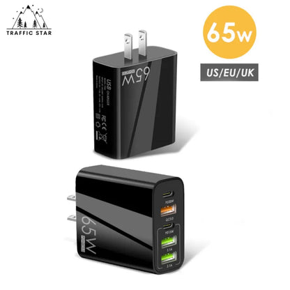 Fast Charging PD 65W Type C Charger QC3.0  US Plug