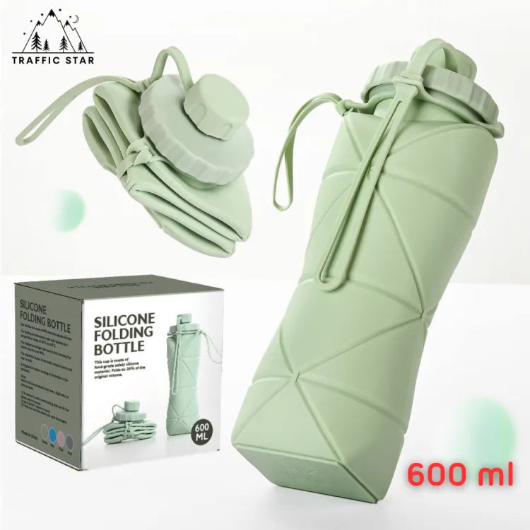 Collapsible Silcone Water Bottle 20oz 600ml Large Lightweight Folding Water Bottle