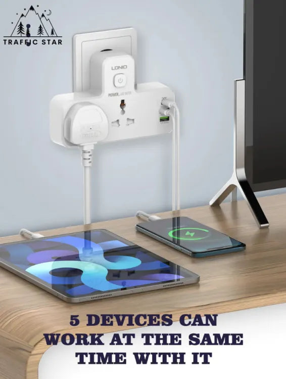 LDNIO SC2311 Power Socket With Lamp 5 IN1 Supports Fast Charging