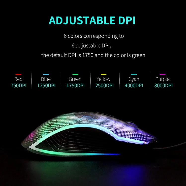 FAMI MG106 Gaming Mouse 7 Buttons, Adjustable 8000 DPI