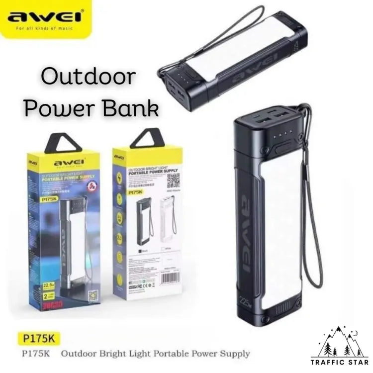 AWEI P175K 20000mAh Powerbank / 22.5W 5A PD + QC Super Fast Charging / 3 Output 2 Input / LED Torch Light