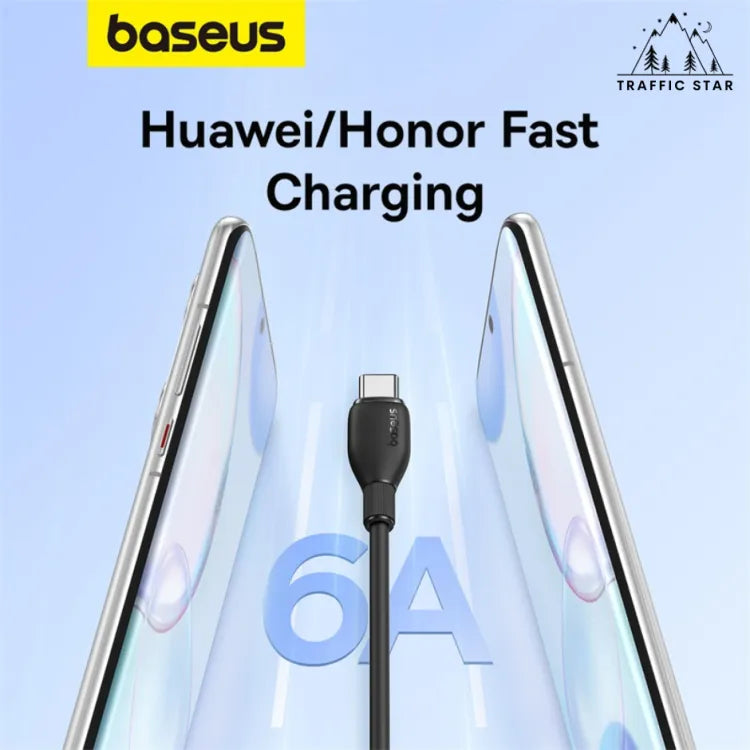 Baseus Pudding Series Fast Charging Cable With High-Speed Data Transmission USB-A to Type-C 100W 6A 1.2M